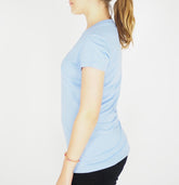 Womens Jack Wolfskin Essential 1805792 Blue Round Neck Short Sleeve T-Shirt